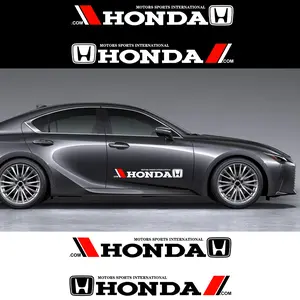 Honda Car Side Door 3D Emblem Sticker Decals, Racing Style Graphic Stickers, Designed for Door and Exterior Body Surfaces, Automotive Exterior Decorative Decals, Vehicle Graphic Accessories.