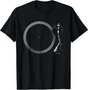 Vintage Audio LP Vinyl Record Player Summer Shortsleeve Cotton T-Shirt