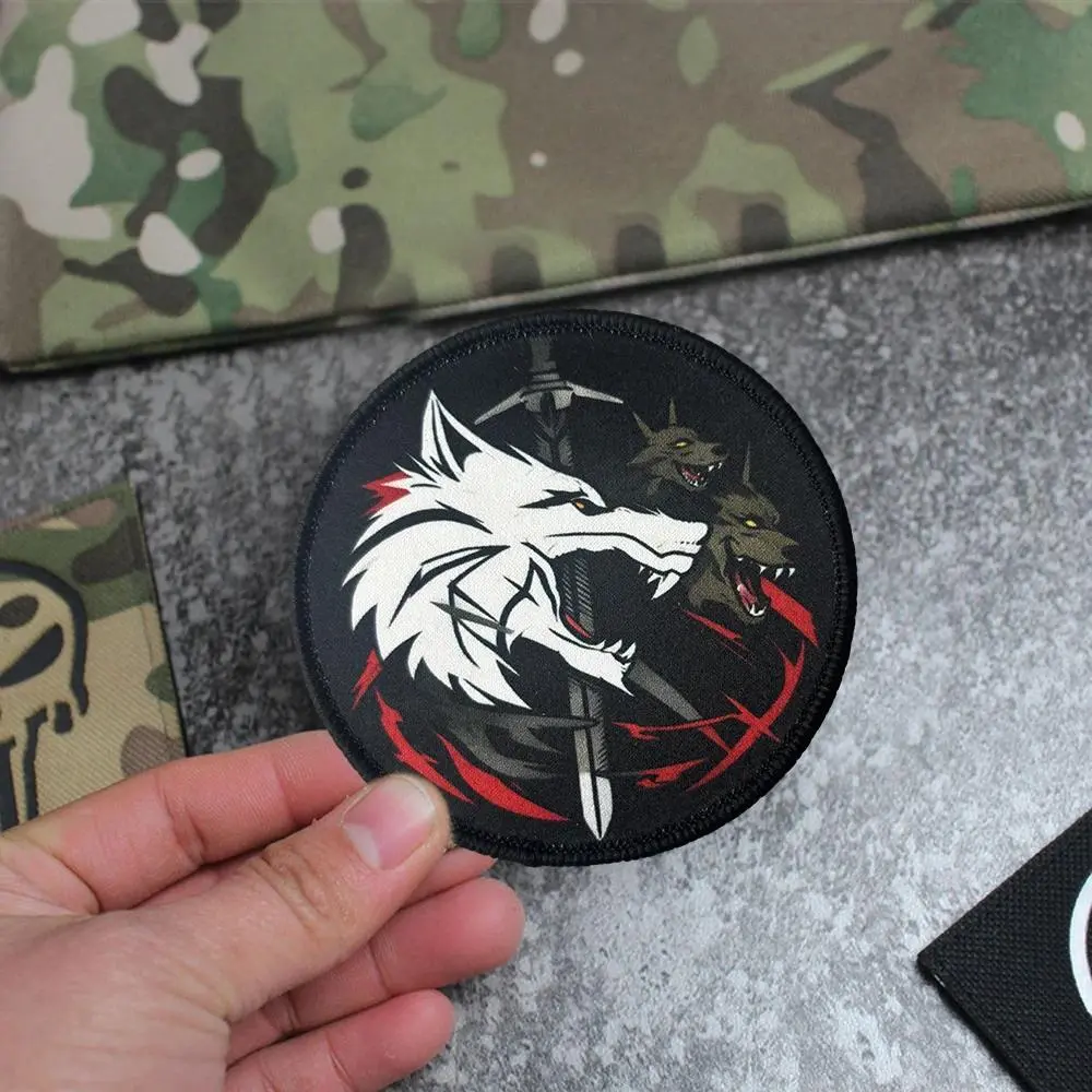 Fierce Wolf Head Tactical Patch Hook&Loop Patches Airsoft Morale Badge Military Army Backpack Stickers