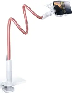 Muuha Cell Phone Stand Mount for Desk, Adjustable Height & Angle Phone Holder, 360 Degree Rotating Desktop Phone Stand Compatible with iPhone, Samsung and All Phones Smartphone Cellphone