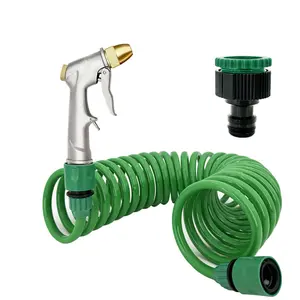 10m Home & Garden Watering Hose High Pressure Magic Flexible Dual Metal Connector Deep Car Wash Gun