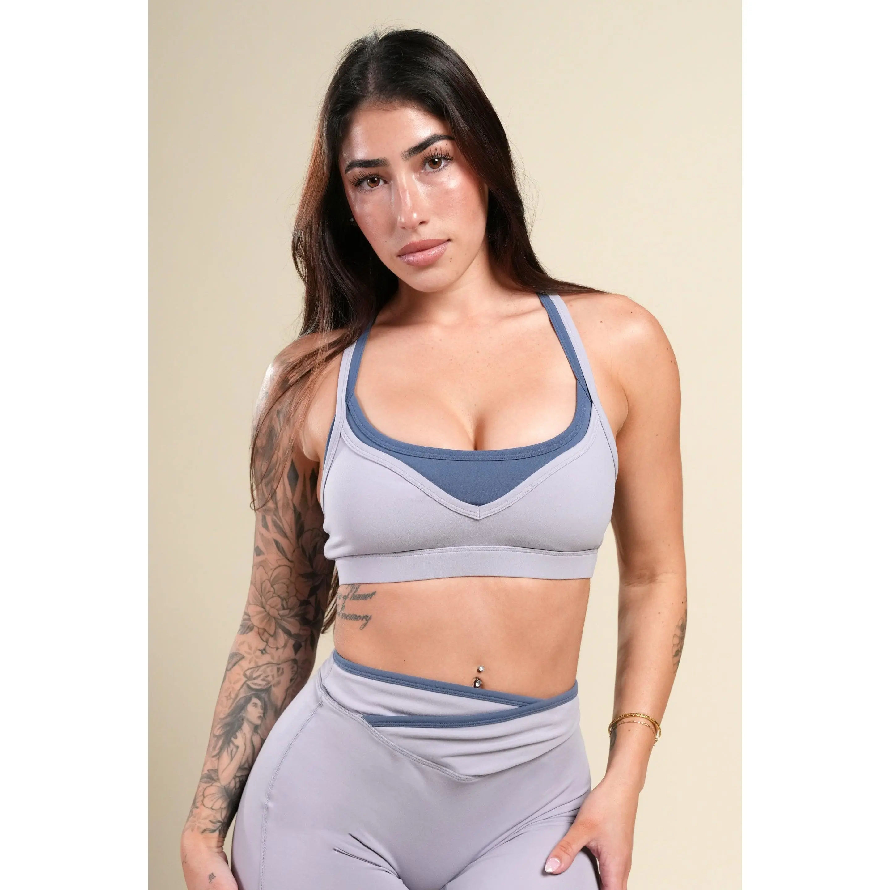 Wolf "Juliette" Energy Double Bra in Sport Gray/Washed Denim
