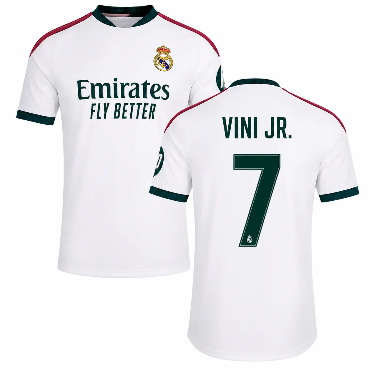 Unisex Real Madrid Team Vini Jr. #7 LaLiga 2026/27 Home Replica Soccer Jersey - White, 65
