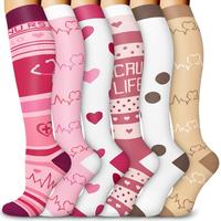 Pink Brown Style(6 Pairs )