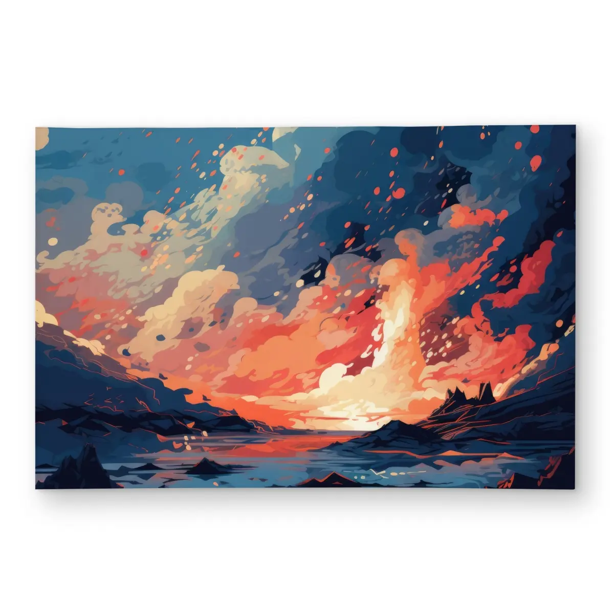 MWW C1ROAR23C1GEMD 2 x 3 ft. Magma Does Not Wait - Blue Outdoor Rectangle Area Rug for Home Decor