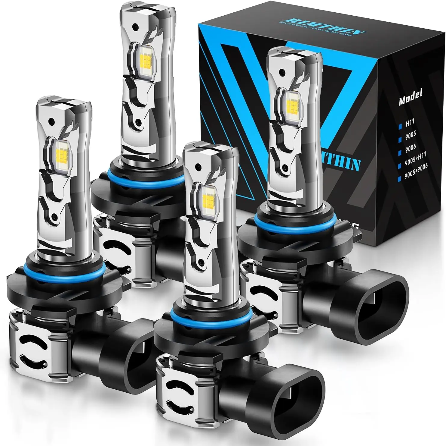 Rimthin 9005 9006 Bulbs Combo, High LM  with Cooling Fan, Plug and Play, Pack of 4