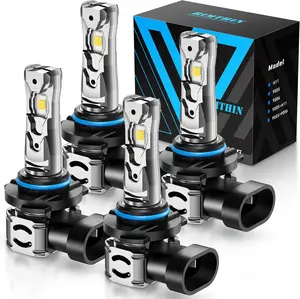 Rimthin 9005 9006 Bulbs Combo, 64,000LM 800% Brighter with Cooling Fan, Plug and Play, Pack of 4