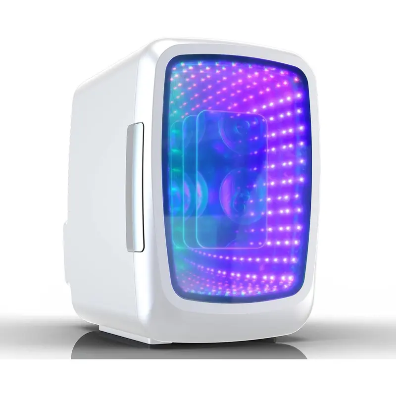 EFMIS179 Gaming Light Up Mini Beverage Refrigerator, White