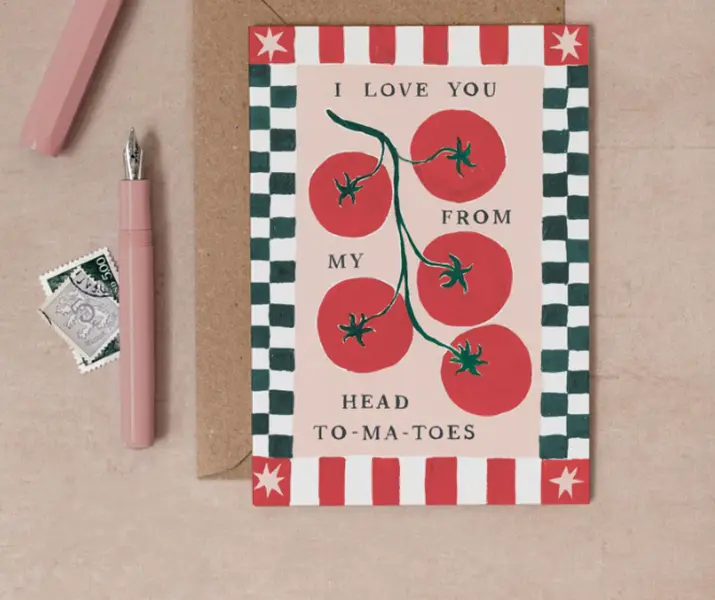 Tomatoes Love Card | Funny Valentines Card | Tomato Anniversary Cards | Valentine's