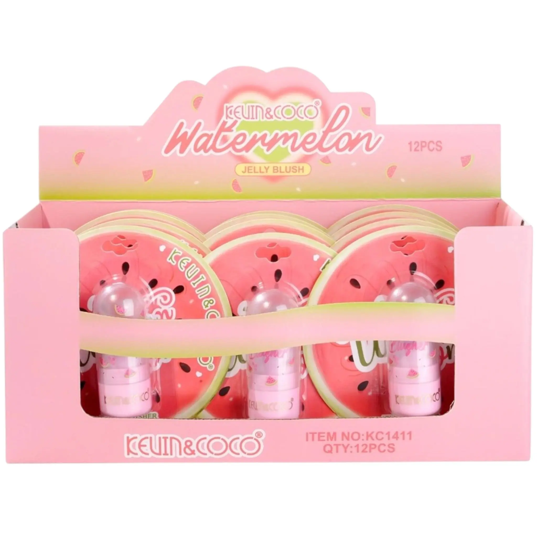 Kevin & Coco Watermelon Jelly Blush - Wholesale Display 12 Units (KC1411)