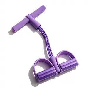 Multifunction Tension Rope ,4-Tube Elastic Yoga Pedal Puller Resistance Band, Stirrup Puller For Exercise,Exercise Resistance Band,Natural Latex Tension Rope Fitness Equipment, For Abdomen/Waist/Arm/Leg Stretching Slimming Training,For Yoga, Pilates,Dance