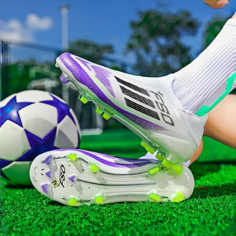 Professional Breathable Soccer Shoes Soccer Cleats Fg/ag Long Nails Artificial Grass Turf Shoes, TF Soccer Shoes, Anti-Slip Sporty Sneakers for All Seasons, Durable Outdoor Indoor Football Boots, Sports Shoes, Football Field Boots