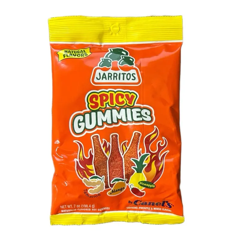 Jarritos Spicy Gummies 7 oz Natural Flavor Hot Gum with Pineapple Mango & Tamarind Flavors Candy bag sweet snack Mangga Tropical Delight outdoorfun