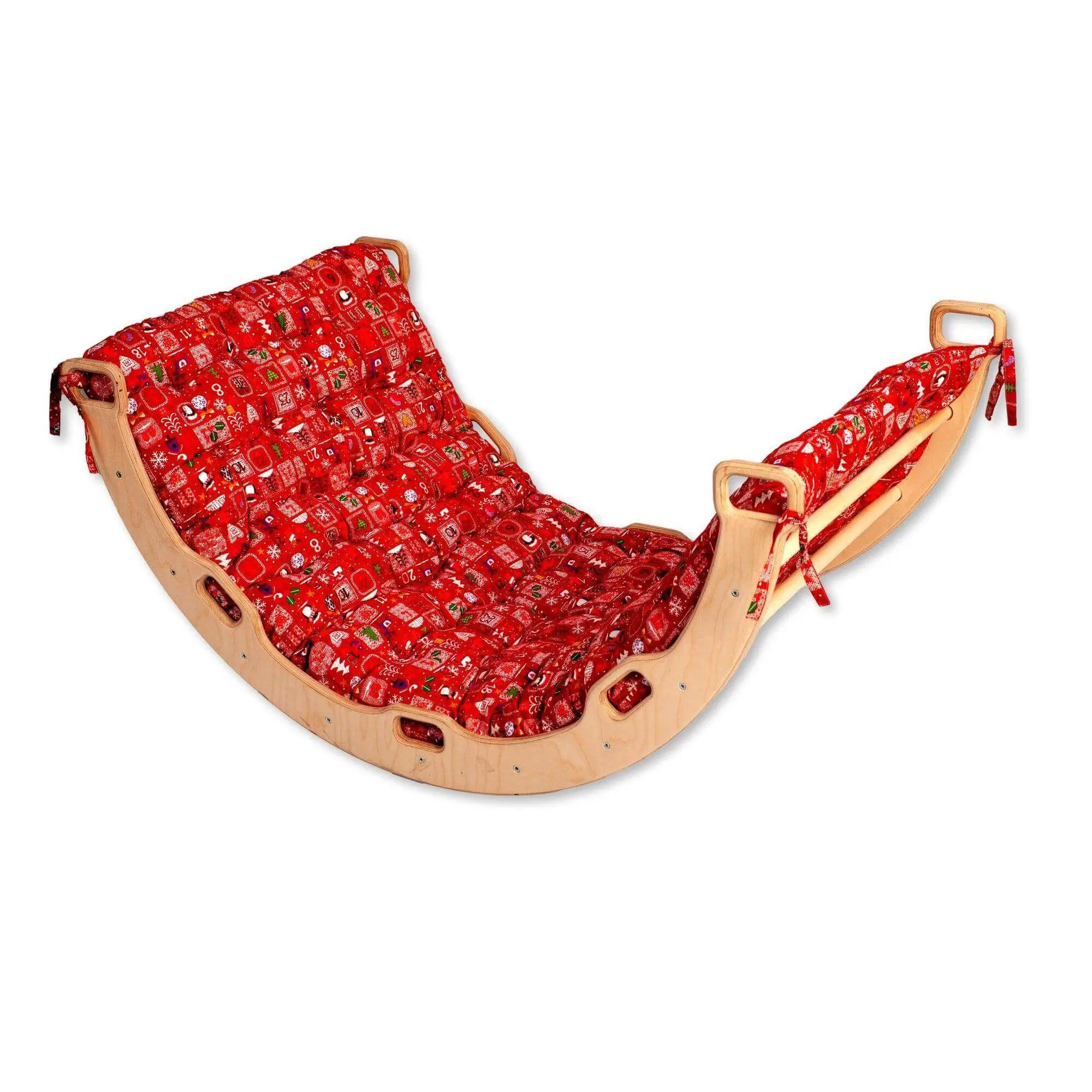 XL Wooden Climbing Arch Set with Christmas Design Pillow