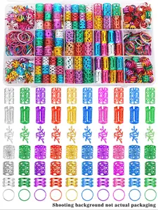 70pcs Multicolor Hair Beads, Hair Cuffs Braiding Rings, Alloy Hair Charms for Loc Braids, Adjustable Metal Braid Hair Jewelry