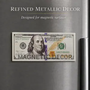 Silver Tone Bill-Style Refrigerator Magnet, Magnetic Decor for Fridge, Locker & Memo Board, Old Money Kitchen Accent