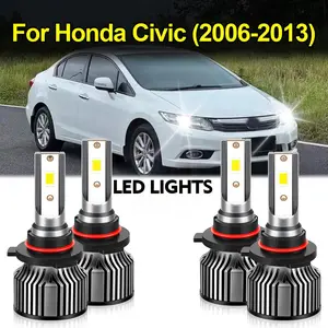 SmartChipLED Honda Civic 2006-2013 LED Headlight Conversion Kit 300% Brighter Plug & Play 4 or 6 Bulb Combos Stable Beam Tech Upgrade Performance