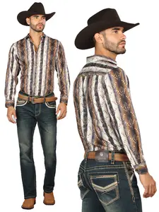 Centenario Men's Tinted Green Denim with Embroidered Details  45315