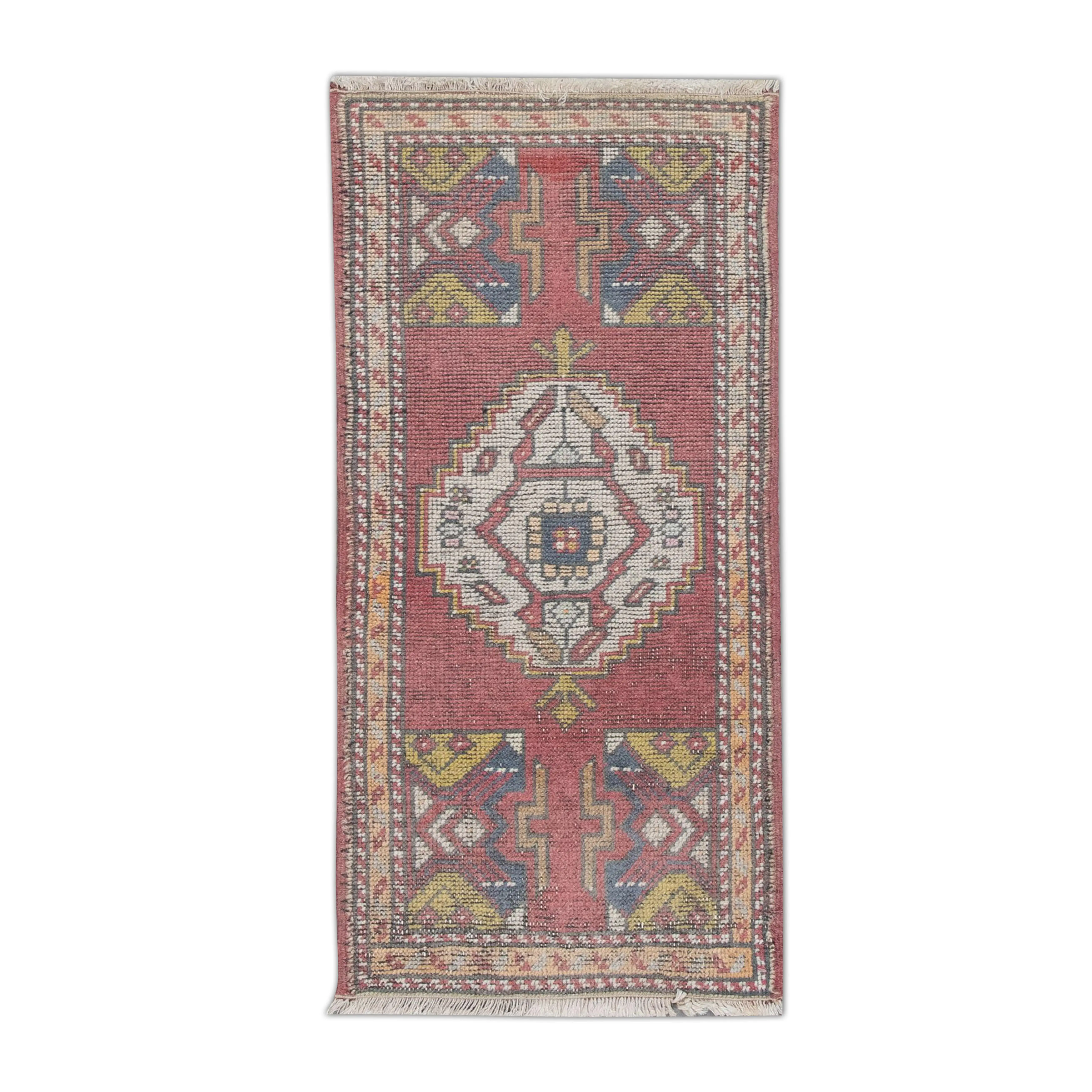 Oriental Hand Knotted Vintage Turkish Mini Rug 1'7" x 3'4" #148
