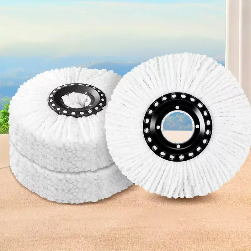 Microfiber Round Mop Heads 2/3/4/6 Pieces 6.29inch Spin Mop Replacement Refill Cleaning Accessories-NOT Suitable for All Styles