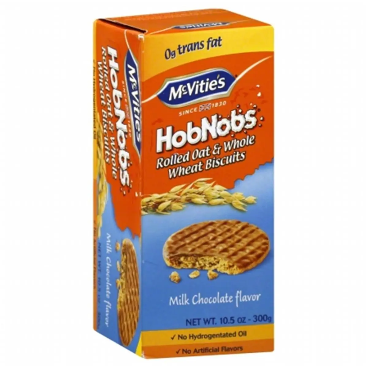 212 MAIN McVities Chocolate-Flavored Milk Hobnob Oatmeal Whole Wheat Biscuits - 10.5oz, Pack of 12, Baked Oatmeal Cookies