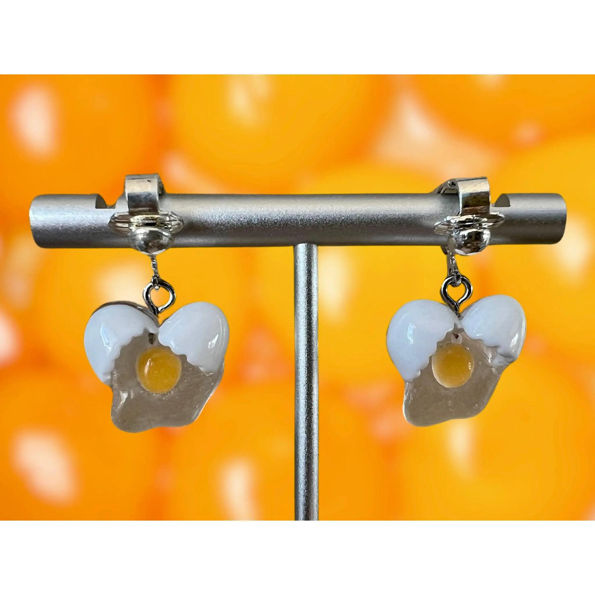 Cracked Egg Clip On Earrings