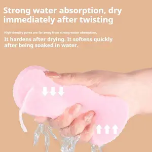 [buy 1 get 1]3D Bath Sponge for Skin Exfoliation, Painless Care ,Baby Safe Reusable, Random Color Oval Body Exfoliating   Gentle Exfoliating Loofah Sponges Exfoliating Charcoal Body Scrub Soap Silicone Shower Foot Massager with Exfoliator Double  Body and