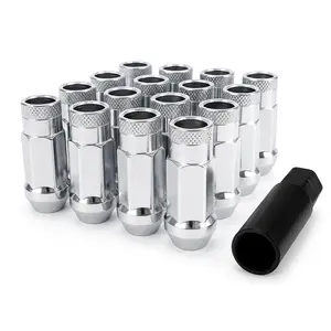 EZACCESSORY 12x1.25 Extended Tuner Open End Lug Nuts Racing Style with Key