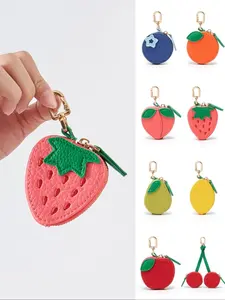 Fruit shaped pendant coin purse, fruit shaped keypendant, fruit pattern, cute keychain mini pocket wallet, Cute Soft Keychains, perfect gift for women，Christmas Gift, Valentine's Day Gift, Ideal Gift