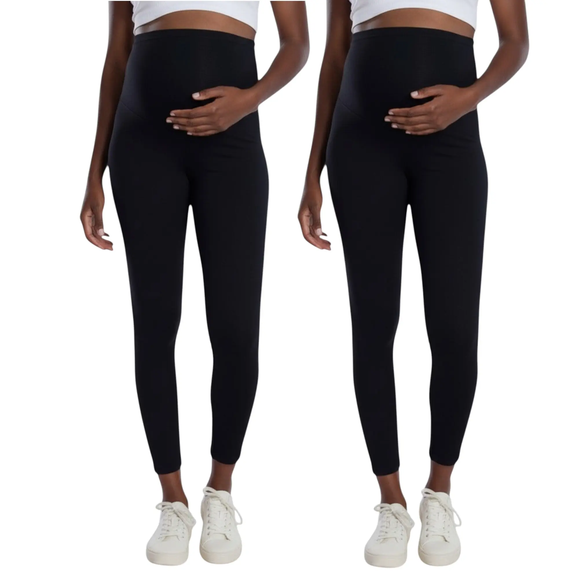 Women's Essential Stretch Secret Fit Over the Belly Maternity Leggings - 2 pack - Motherhood Maternity