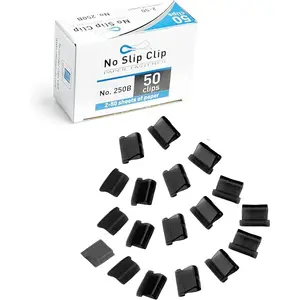 No Slip Clip Refills - Binds Up to 50 Pages -  - Works with No Slip Clip Dispenser - 50 ct Box Each Small & Large - 100 ct Total - Black