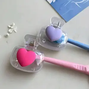 Cute Heart-Shaped Toothbrush Cover, Travel Toothbrush Protector, Portable Hygienic Toothbrush Cap, Toothbrush Storage, Suitable for Travel Home Daily Use, Toothbrush Holders, Dustproof Toothbrush Holders