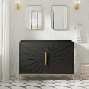 Awaken 48" Double or Single Sink Compatible (Not Included) Bathroom Vanity Cabinet in Black