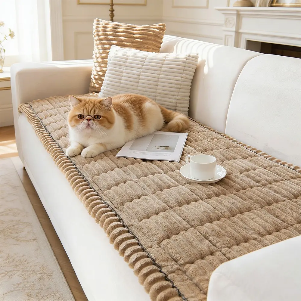 Classic Fashion Plaid Sofa Cushion, Anti-Slip, Durable, Easy Care, Universal Fit for 2-4 Seater Sofas, All Seasons Use, Durable Cushions