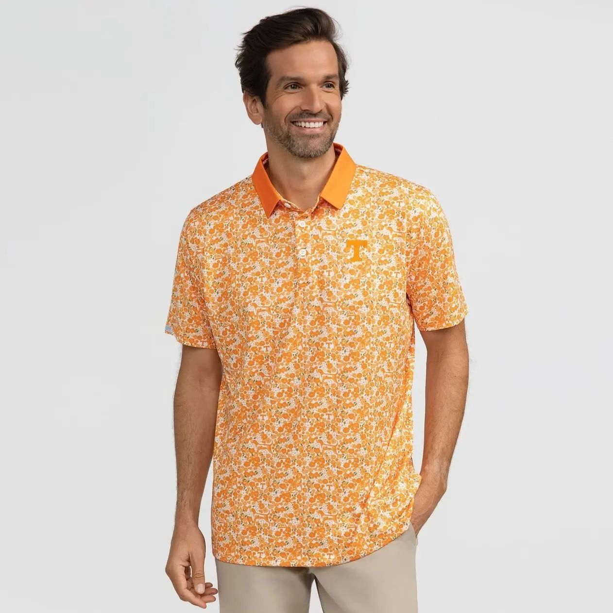 Tennessee  Short Sleeve Tee, Casual Collared Shirt Boatyard Button-Up Shirt Volunteers Poppies Teddy Polo - Tennessee Orange