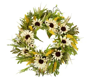 Northlight 24" Beige Sunflowers Artificial Fall Harvest Wreath