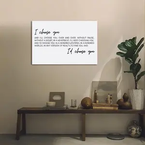 I Choose You Poster for Bedroom Aesthetic Canvas Wall Art Living Room Posters Painting Picture Print Modern Family Decor Artist Bathroom Poster