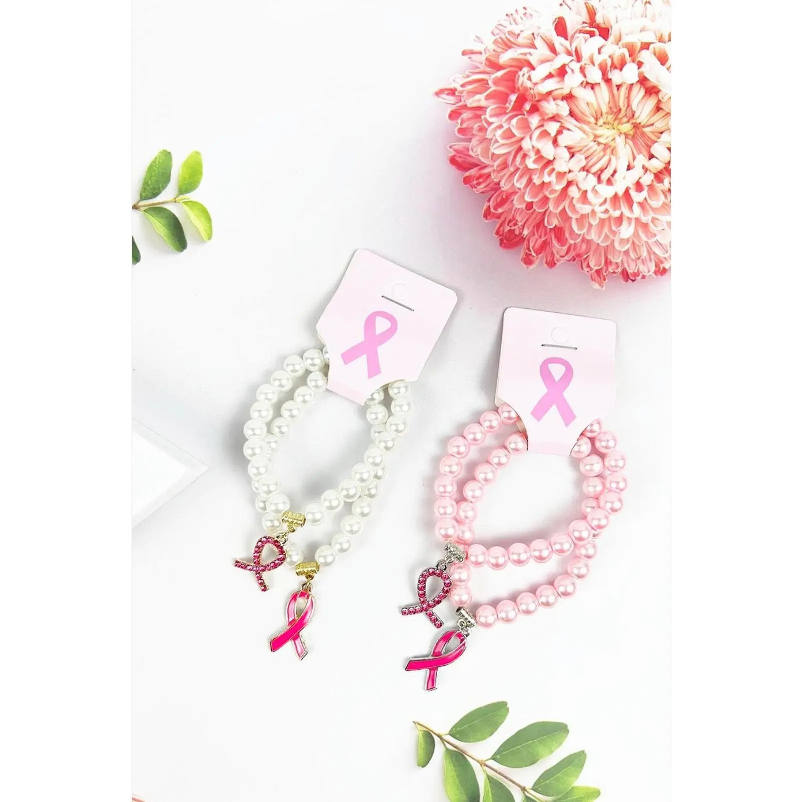 Sparkling Breast Cancer Awareness Ribbon Brooch – 2PCS Pink Rhinestone Pins
