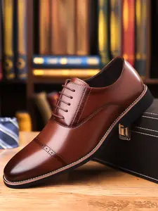 Men's Business Casual Shoes, Formal Shoes, Simple British Style, Party Shoes, Wedding Formal Shoes, PU Leather, All Seasons