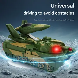 Transforming Tank Electric Toy With Intelligent Obstacle Avoidance, Automatic Deformation, Flashing Lights & Music, The Best Gift For Kid During holidays, birthdays, Christmas, Halloween