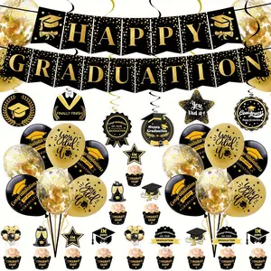 2026 Graduation Party Decorations, Grad Party Decoration Supply Congratulations Banner Hanging Swirls, Graduation Photo Booth Props, Graduation Class Party Supplies Kit, Party Favor