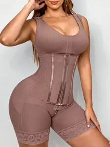 1 Count Women's Tummy Control Body Shaper, Body Sculpting Compression, Zipper Waist Trainer Shapewear, Fajas, Colombian Shapewear, Butt Lifte Bodysuit with Adjustable Hooks, Firm Waist And Lift Buttocks Jumpsuit, Suitable for Daily,Sport