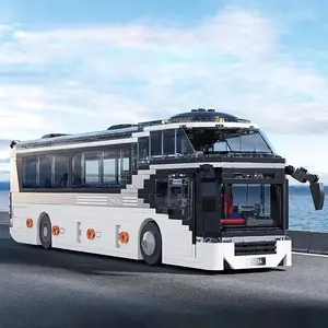 City Tourist Bus Building Blocks Set, 811pcs Double Layer Tourist Bus Model Assembly Toys, Creative Building Blocks, Desktop Decoration Ornaments, Building Sets
