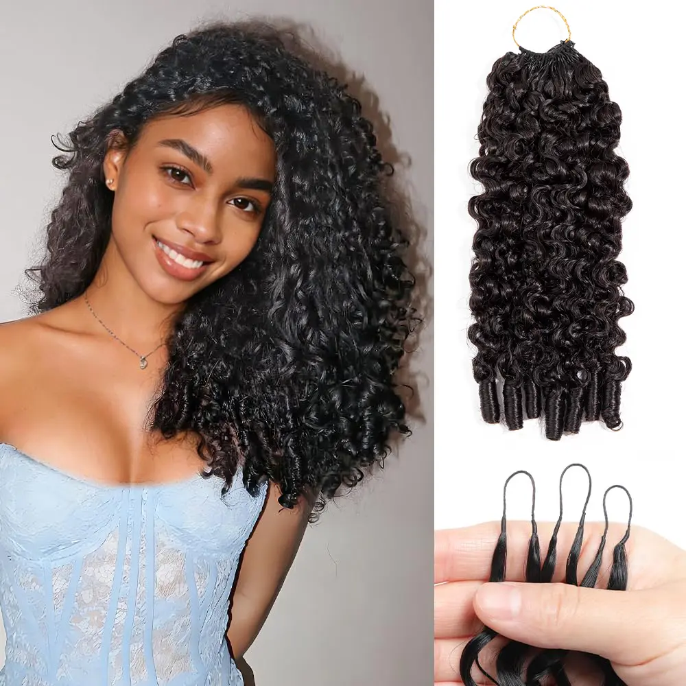 Human Hair Crochet Extensions Miracle Knots Pre-Separated 50-150g, 50-150 strands – Knotless Crochet Braids, Human Hair Feather Crochet 3-5 Packs for Full Head, Protective Style, Natural Volume Hair #SpringStatements #HairTutorial #HairStyles