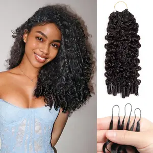 Human Hair Crochet Extensions Miracle Knots Pre-Separated 150g 150 strands – Knotless Boho Braids, Human Hair Feather Crochet4-5 Packs for Full Head, Multiple Curly & Wave Textures #SpringStatements #HairTutorial #HairStyles