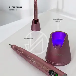 Latinas Nail Studio 2-1 Electric Nail Drill Machine with Lamp. Rechargeable 35,000RPM Efile for Acrylic Nail, Gel Nail, Press On Nails Portable Nail File