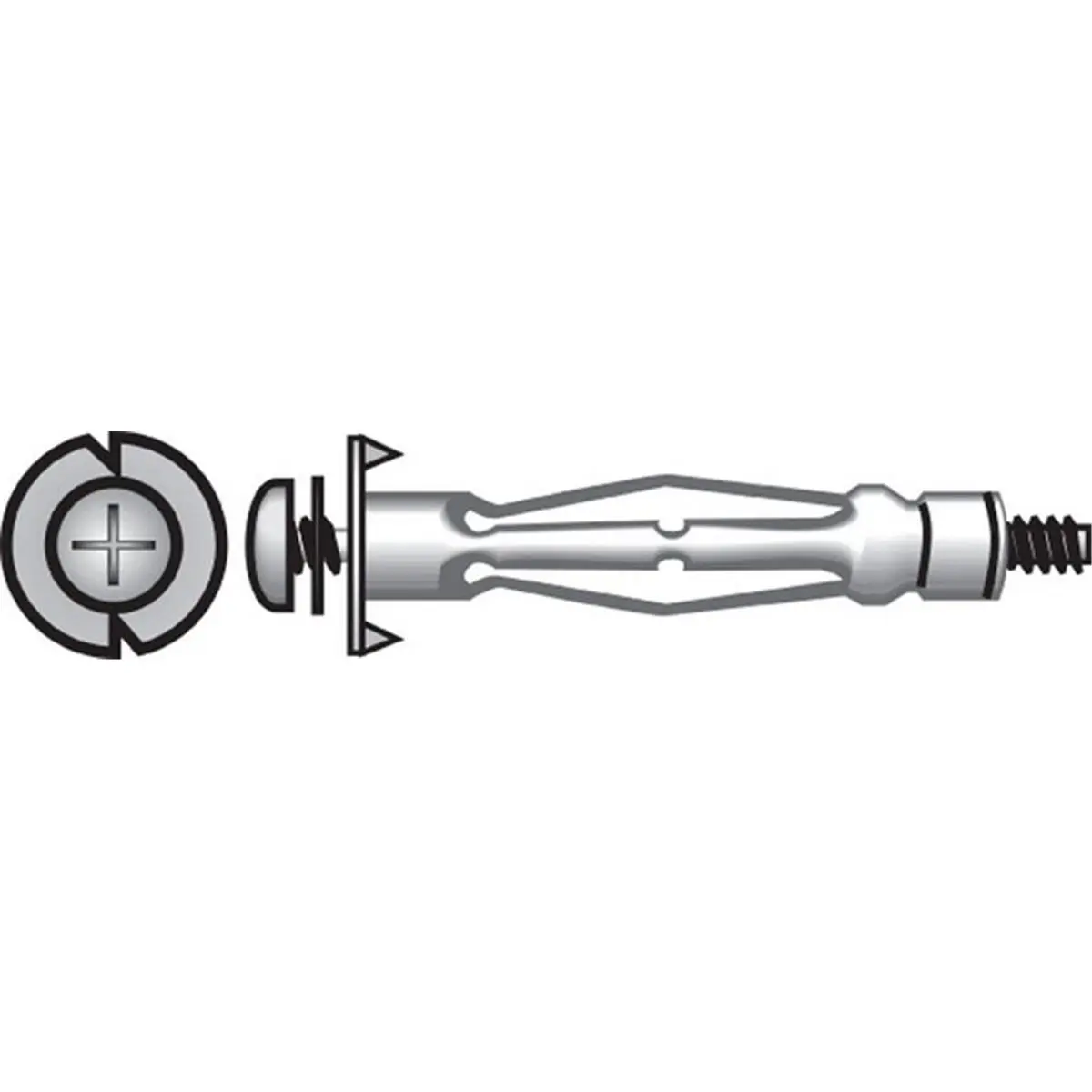 212 MAIN 0.5 in. Short Length Metal Hollow Wall Anchors, Drywall Fix Solution, 50-Count Box with Included Pan Head Screws