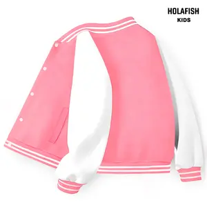 Holafish Kids Baseball Jackets Casual Varsity Jacket School Bomber 3-10 Years Soft Breathable 100% Polyester Comfort Fit with Side Pockets