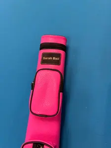 Compact 2x2 Oval Billiards Cue Case with Silk Liner, Slim Profile, Scratch-Free Design, Holds 4 Cues