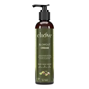 CLIOVE Blowout Cream 8oz - Lightweight Heat Protection & Shine for All Hair Types - Reduces Blow-Drying Time & Controls Frizz